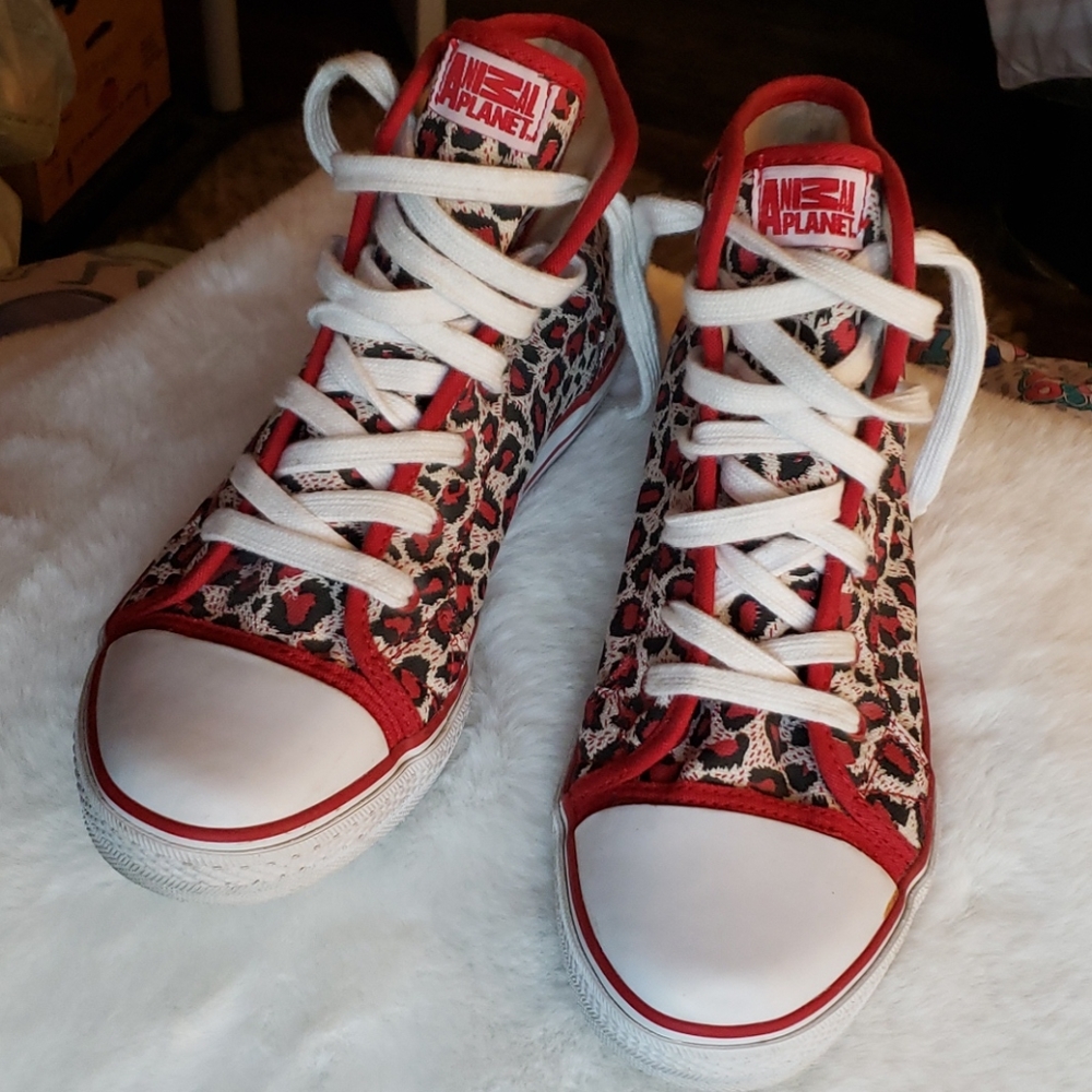 High top red sneakers animal planet - Picture 1 of 13
